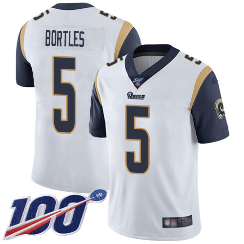 Los Angeles Rams Limited White Men Blake Bortles Road Jersey NFL Football #5 100th Season Vapor Untouchable->los angeles rams->NFL Jersey